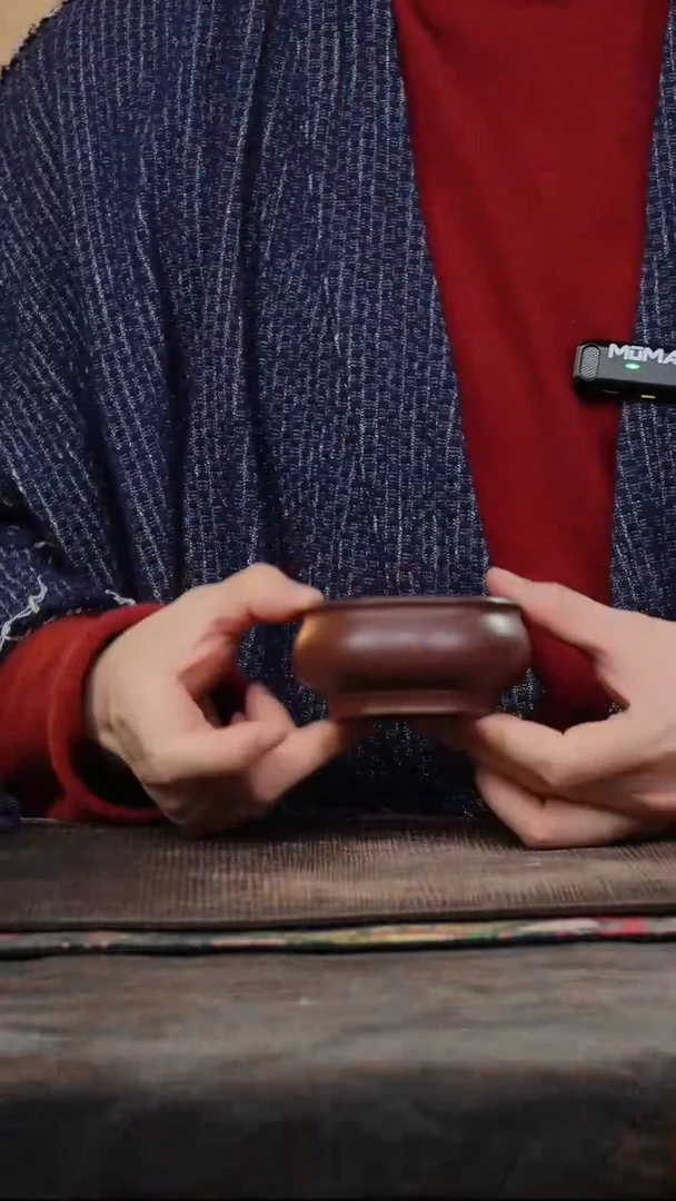 紫茄泥光素紫砂杯