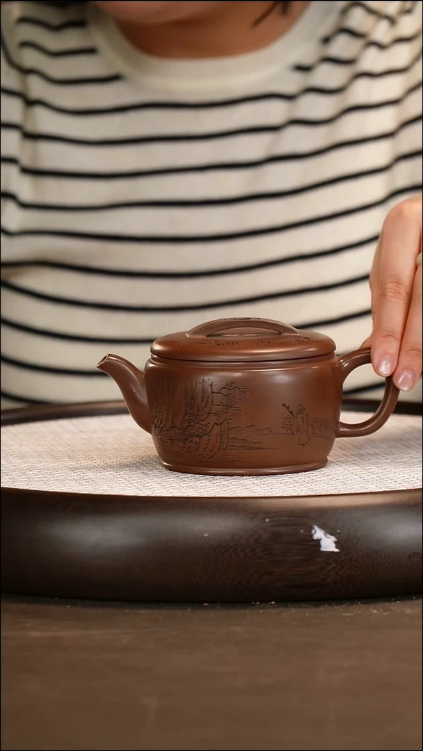 茶壶紫砂【张杏娟】龙潭紫泥 汉瓦 240cc