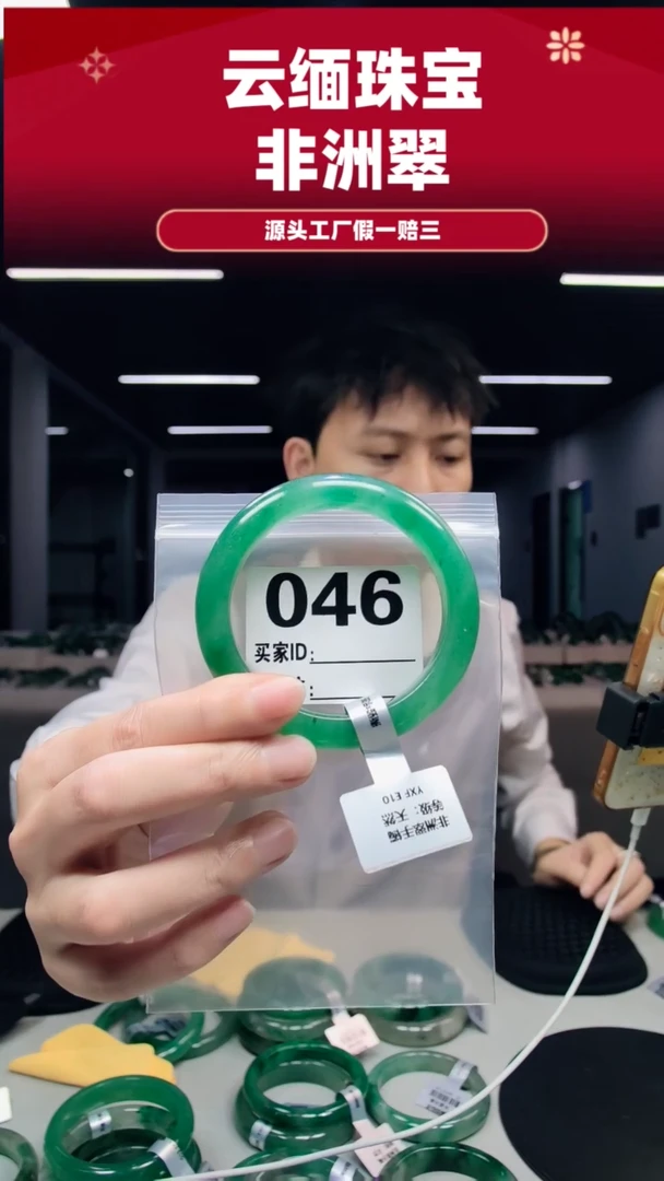 未镶嵌手镯石英质玉（非洲翠）59圈口046