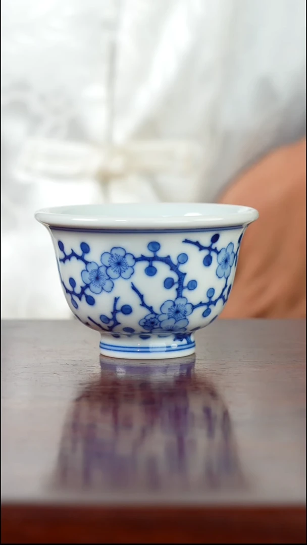 祖传窑  真柴窑传承400年冰梅压手杯