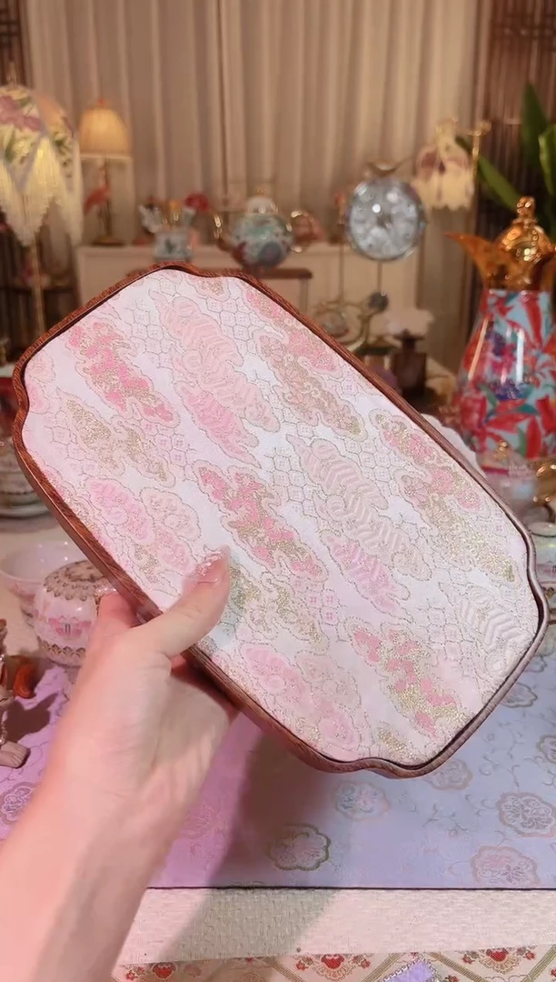 【闪购商品】瓷祥云粉茶席+茶盘