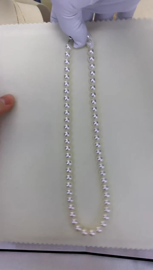 银S925镶嵌DA海水珍珠 GD136 7-7.5 rose串链带证书