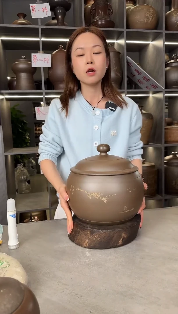 【闪购商品】罐本陶手作泥兴陶2-3斤装茶叶罐手工痕迹