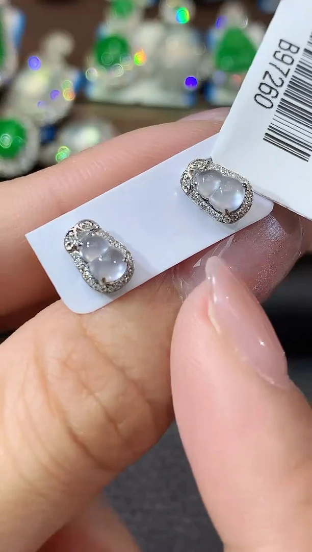 18K金镶嵌翡翠耳饰A23 多样性发一件