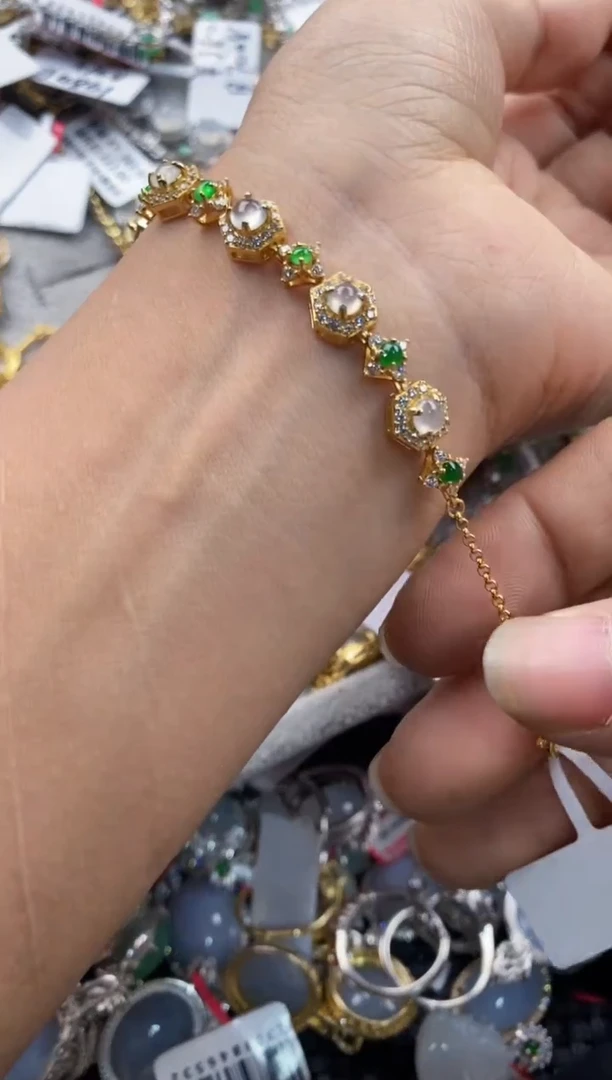 银S925镶嵌戒指翡翠444               5