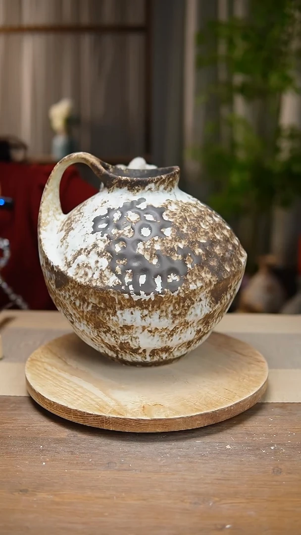 【闪购商品】陶瓷 花器诧寂黑胖奶壶