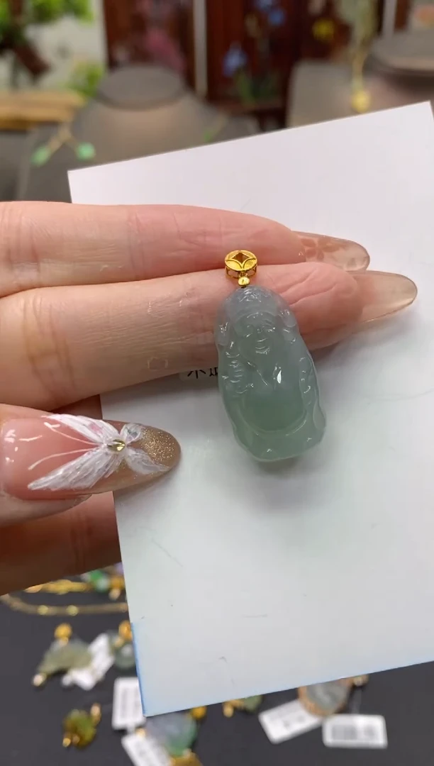 【闪购商品】翡翠颈饰18K金镶嵌净货11078