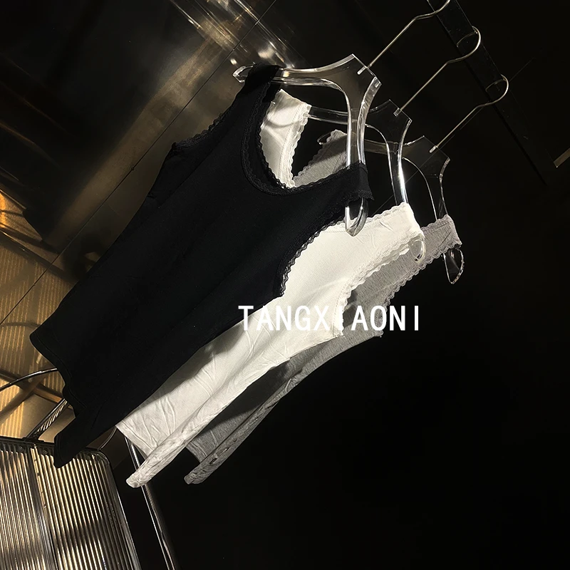 外单出 三色小蕾丝打底背心