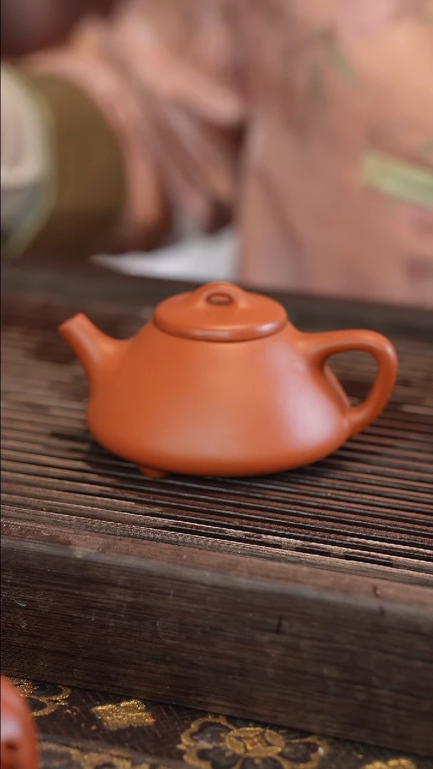 茶壶紫砂子冶石瓢 朱泥 半手工 180cc