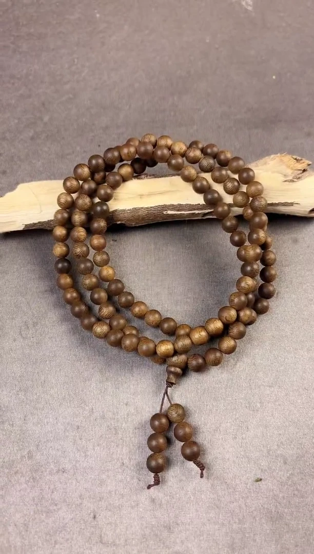 沉香沉香碎屑芽庄白奇08圆珠多圈沉49克+多样性发一