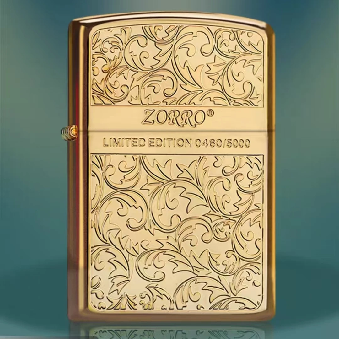 佐罗煤油打火机镀金限量唐草男士礼品送礼防风打火机
