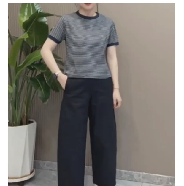 2025春季新款网红同款洋气气质韩版潮流上衣裤子两件套YUC9