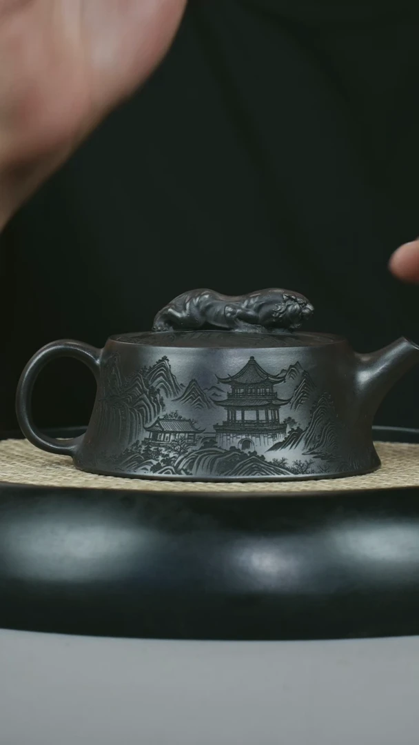 茶壶紫砂 原矿石黄  卧虎藏龙
