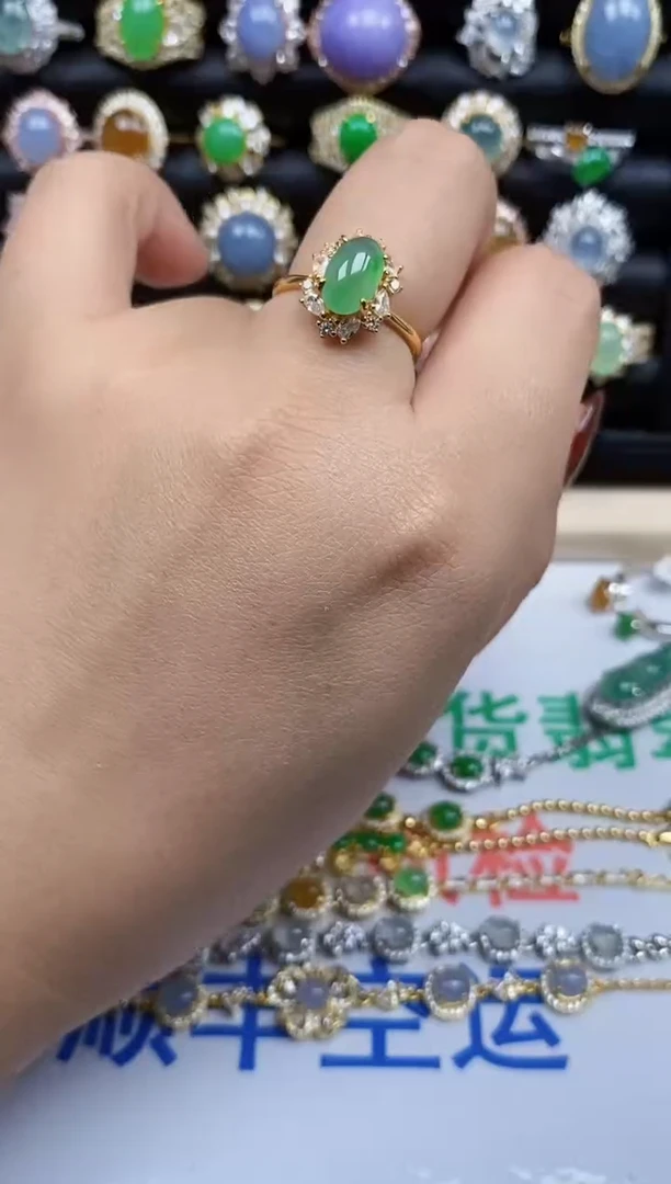 银S925镶嵌戒指翡翠2060