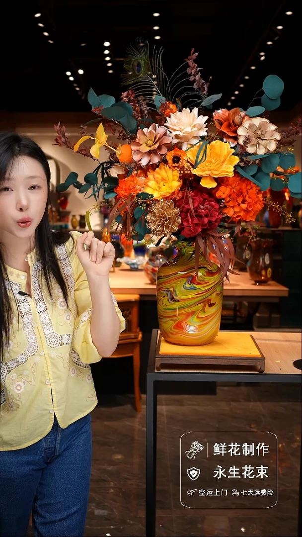 瓶手工花器花束空运包邮送货上门-以图片为准