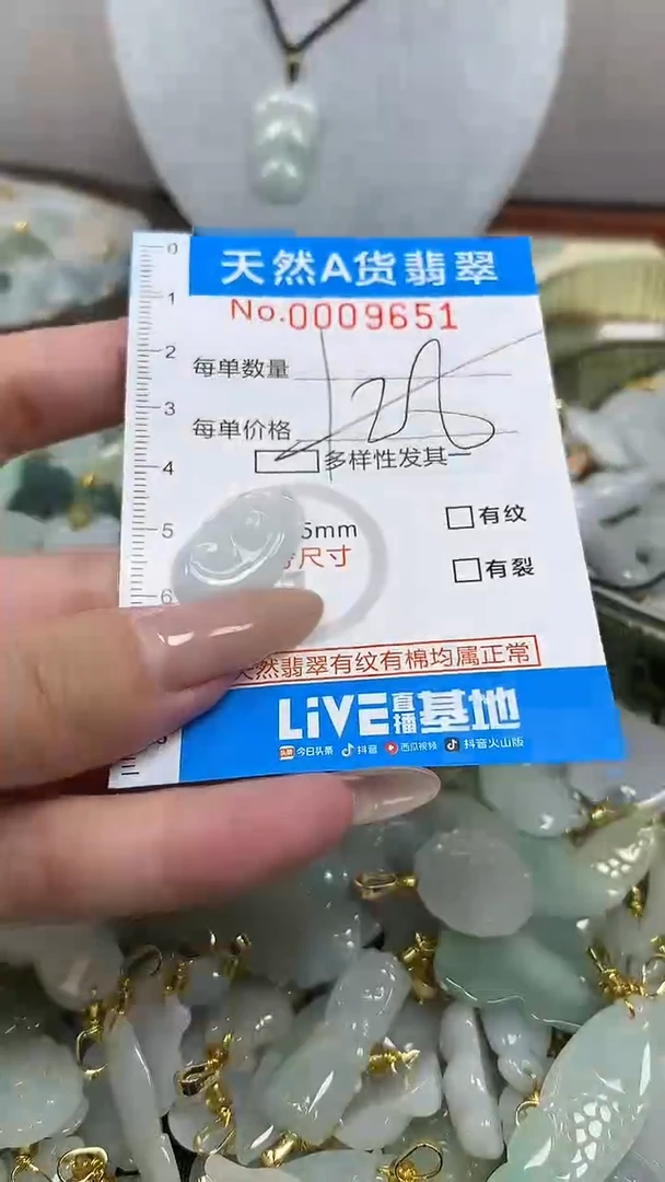 翡翠未镶嵌颈饰净货挂件-9651