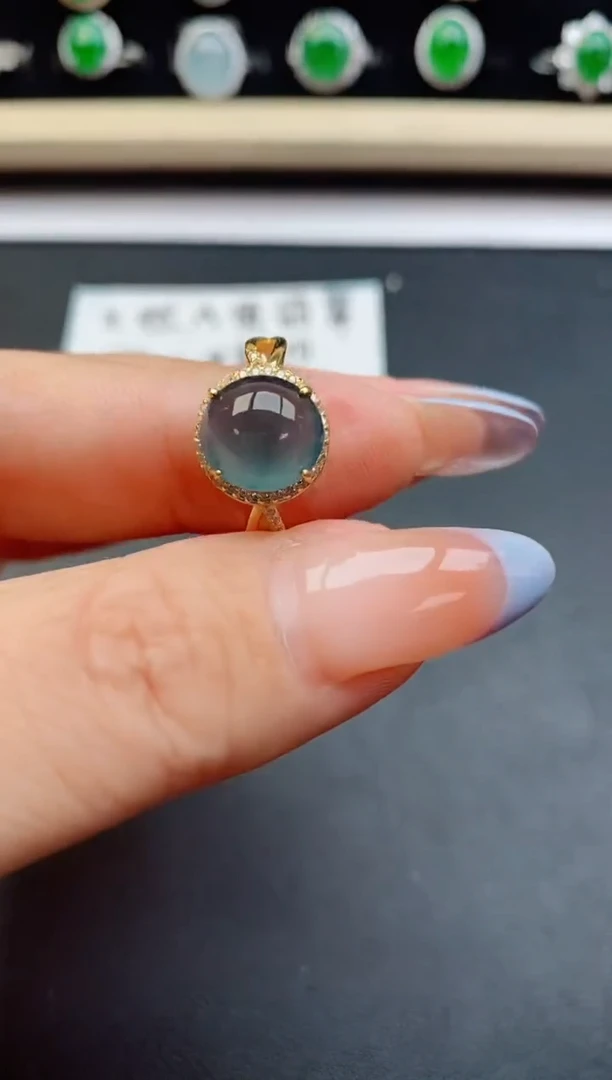 翡翠戒指银S925镶嵌1