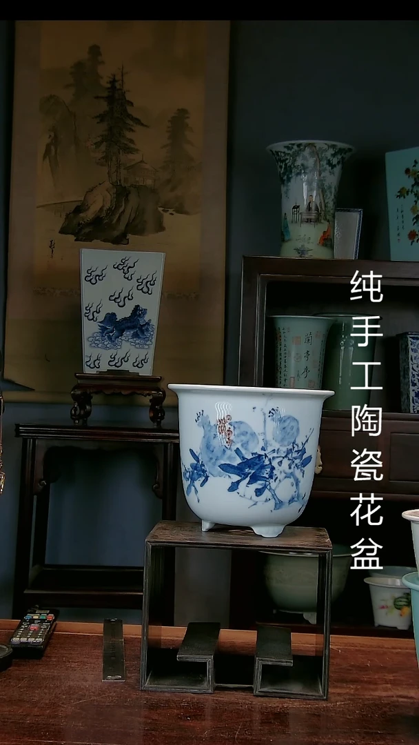 景德镇手工陶瓷花盆