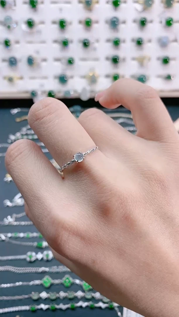 【闪购商品】翡翠戒指银S925镶嵌天然翡翠