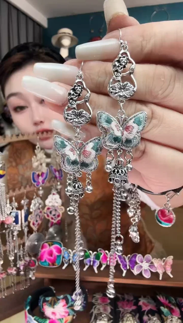 刺绣纯手工民族风刺绣耳环