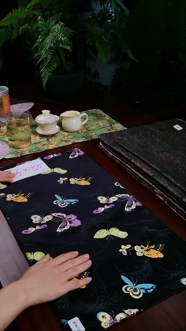 【梦幻蝴蝶双面】中国风干泡织锦茶席26*50
