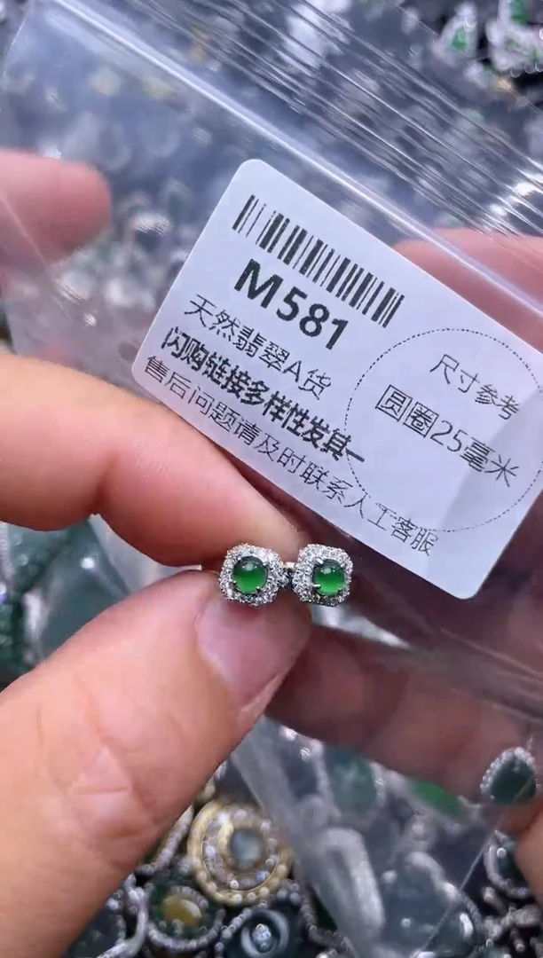 【闪购商品】翡翠颈饰未镶嵌M581耳扣