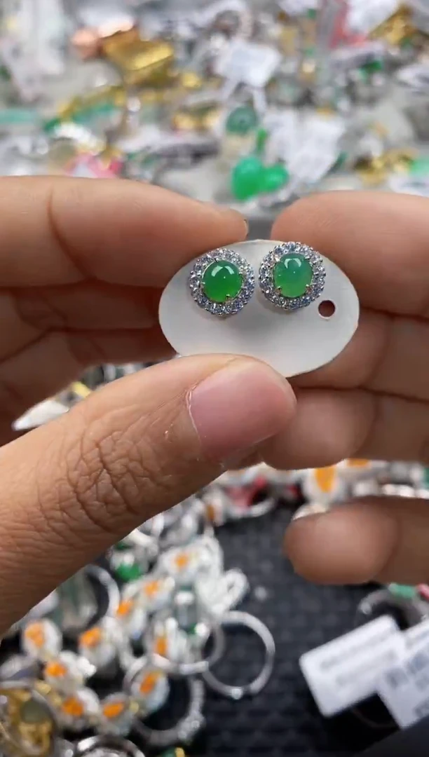 银S925镶嵌戒指翡翠999    5