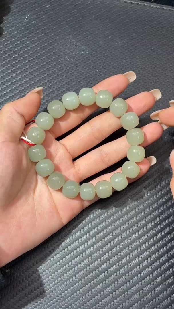 未镶嵌手串和田玉且末近矿微色差卡12老型手串