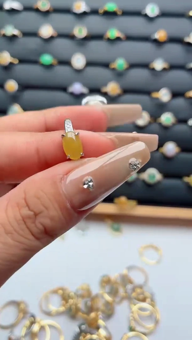 吊坠(不含链)银S925镶嵌翡翠.