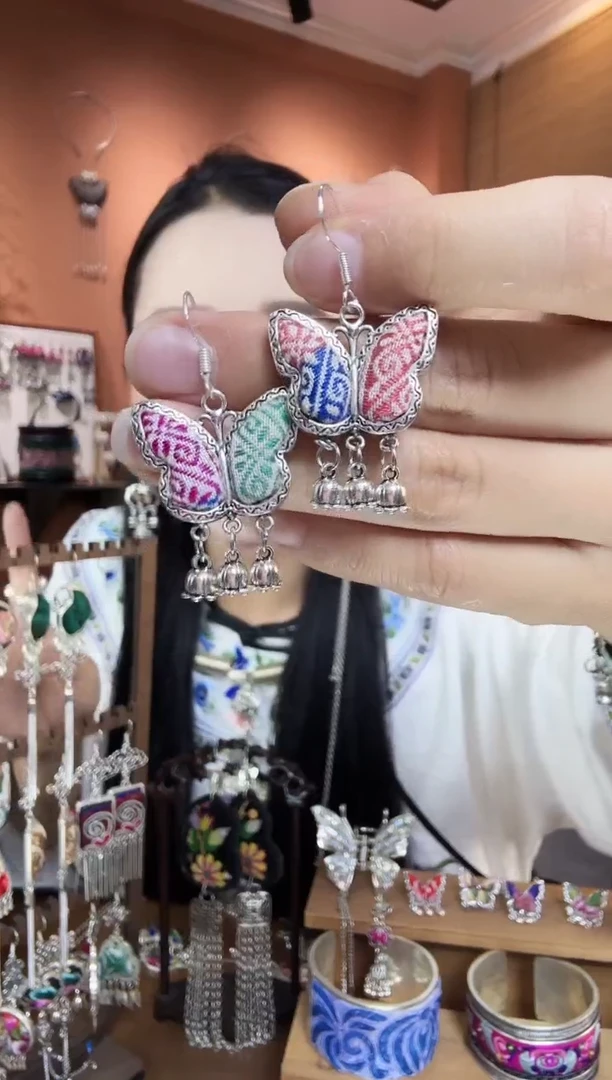 刺绣纯手工民族风耳环