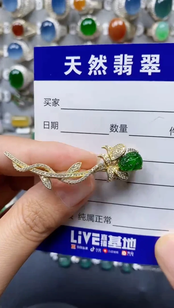 翡翠银S925镶嵌颈饰0339