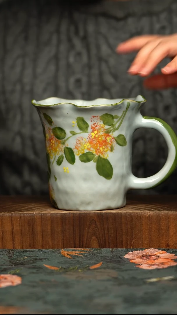 杯釉下彩手工手绘同款陶器
