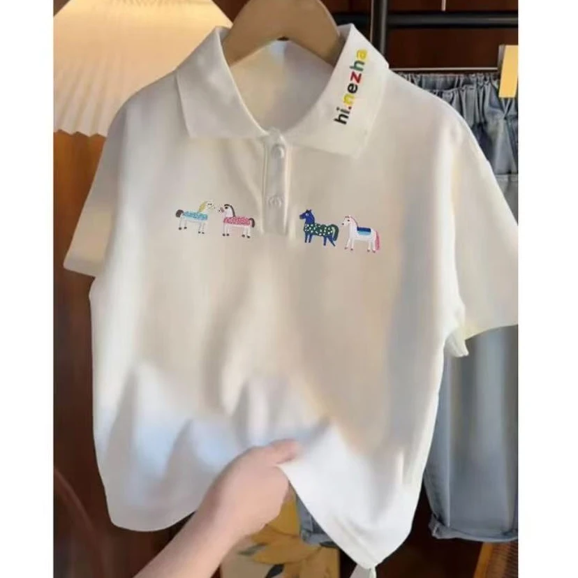洋气可爱~夏季新款洋气男童POLO衫卡通潮流短袖8385