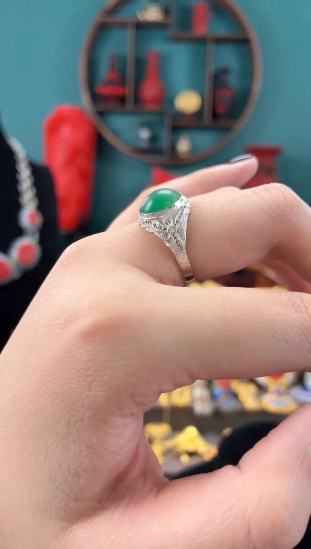 非遗手工花丝镶嵌戒指