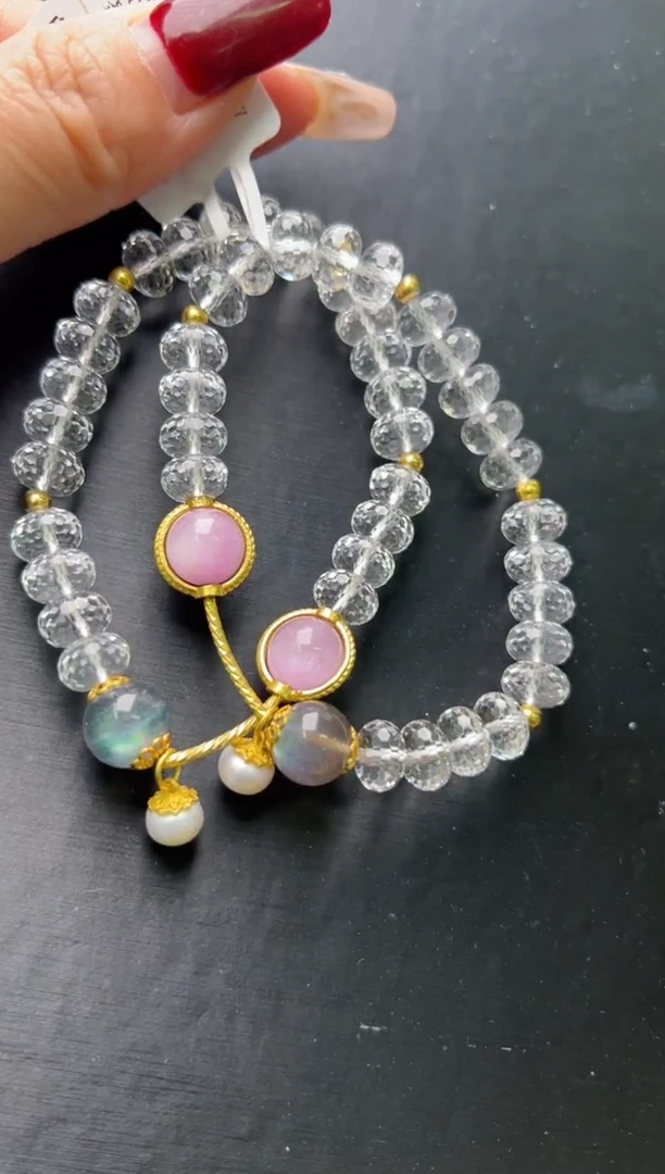 【闪购商品】水晶手串未镶嵌白水晶多维度量手串多样性发一Z20483