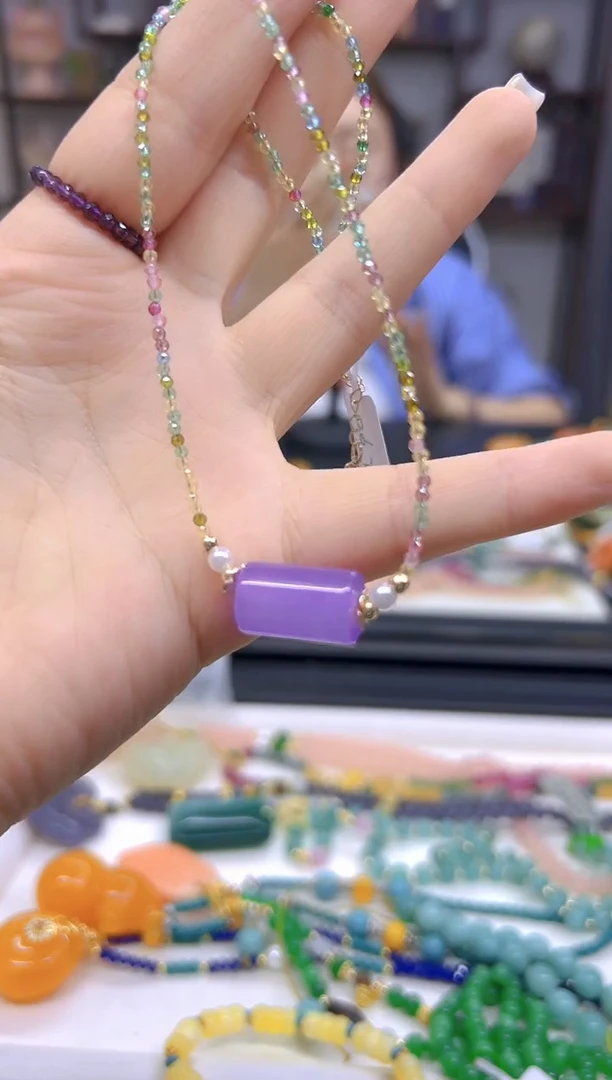 翡翠未镶嵌颈饰DIY款X532