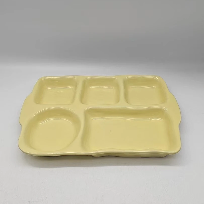 5473 分餐盘（微瑕，长28.5，宽19.5，高3）陶瓷餐具B23