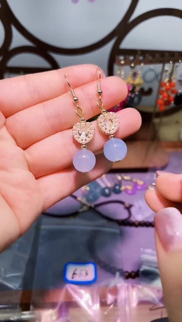 银S925镶嵌耳饰玛瑙/玉髓103000