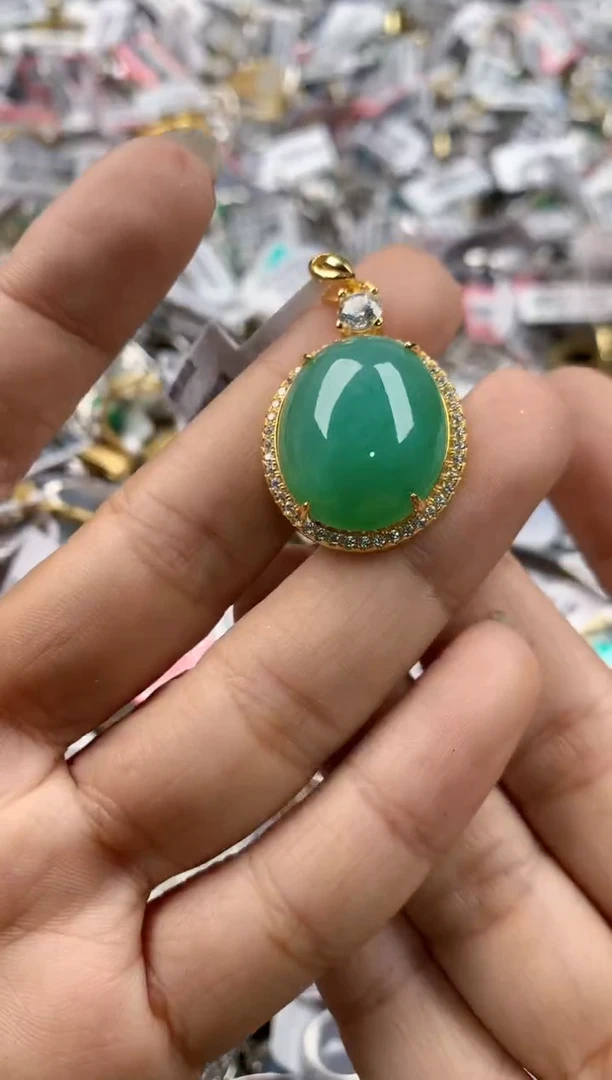 银S925镶嵌戒指翡翠888   2