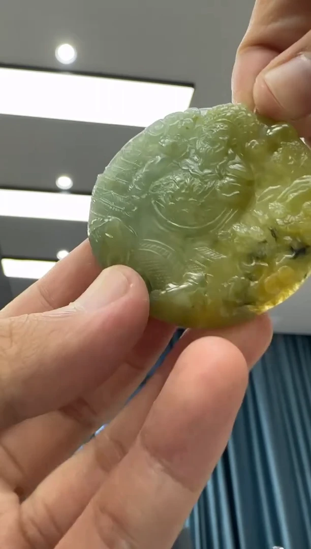 颈饰未镶嵌翡翠天然翡翠A货孤品一件