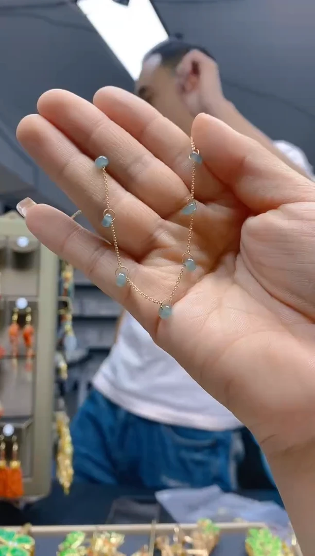 【闪购商品】翡翠耳饰合金0156翡翠手链