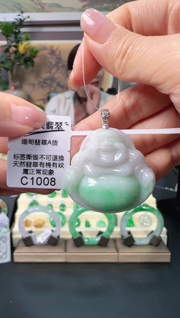 颈饰银S925镶嵌翡翠C1008  佛公