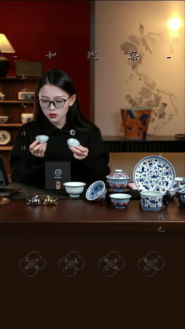 小古珍藏-景德镇纯手工斗笠杯-云逸