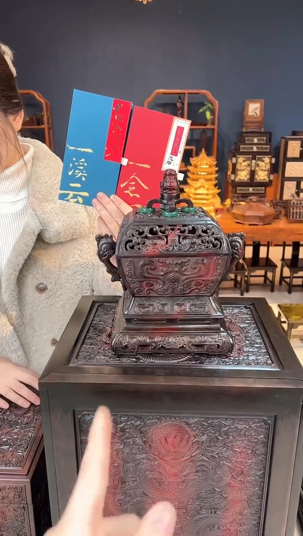 【闪购商品】红酸枝木类家具大香炉