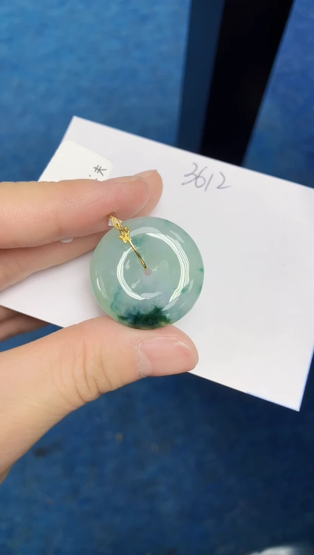 翡翠18K金镶嵌颈饰天然缅甸A货翡翠百元以上9元证书费自理