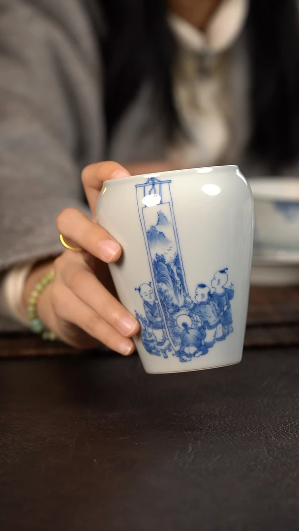 【闪购商品】杯聚澜堂童子赏画水洗
