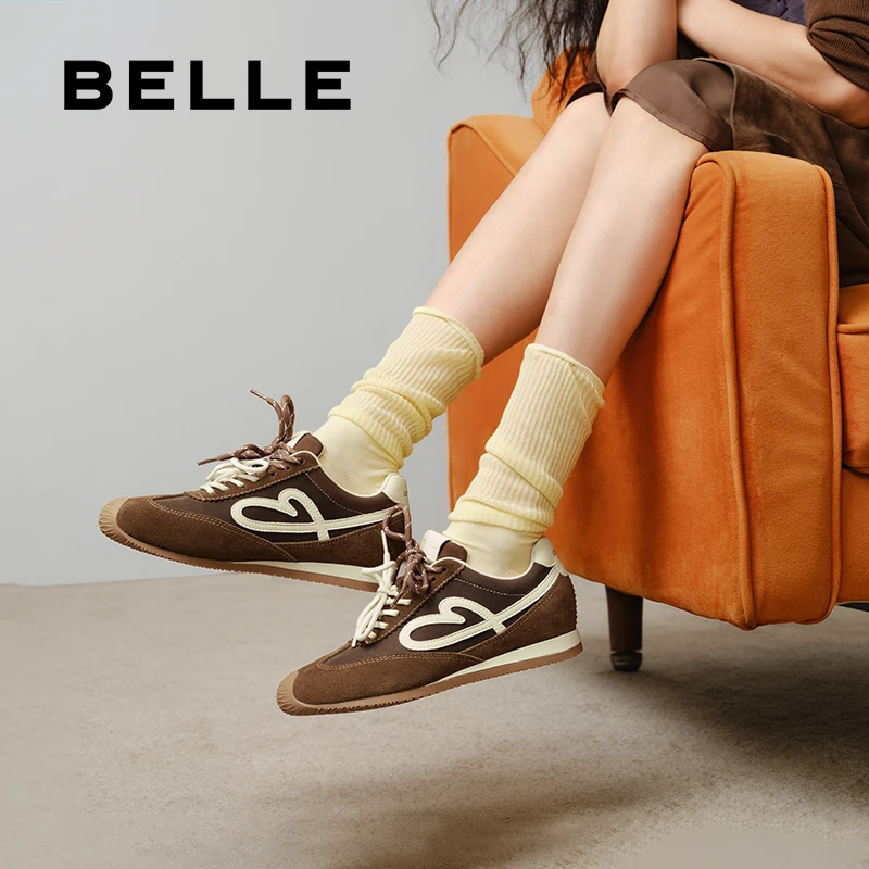 【流心糖】百丽复古撞色阿甘鞋女2025秋季新款运动风休闲鞋E7H1DCM5
