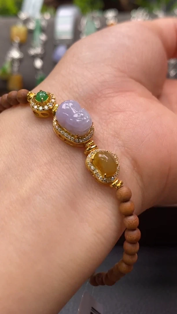 颈饰银S925镶嵌翡翠净货16380