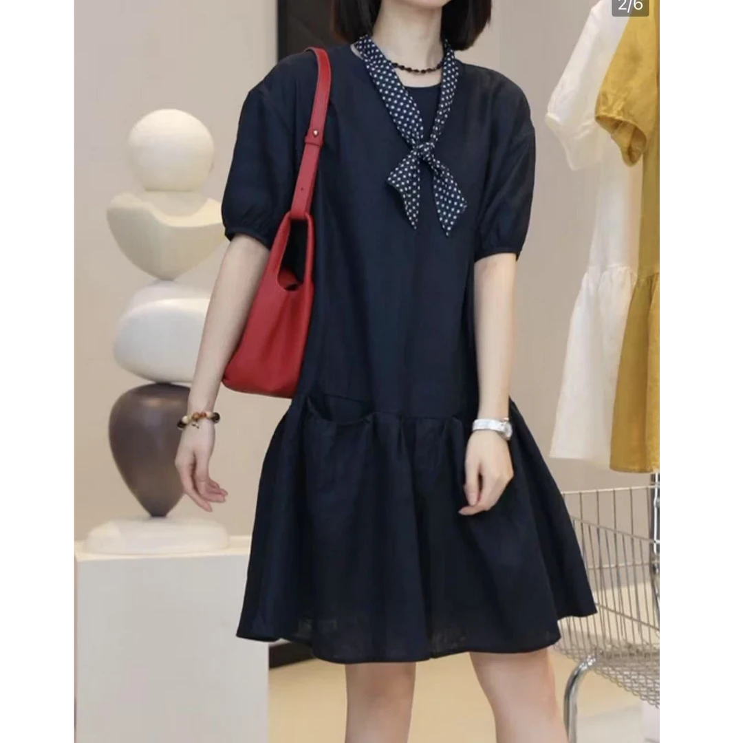 870口袋连衣裙扣