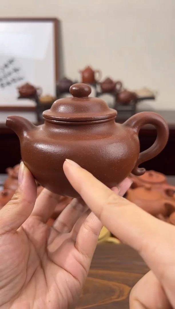 茶壶紫砂红降坡莲子壶280CC